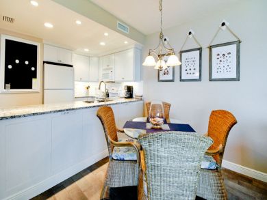 Dining table seats four